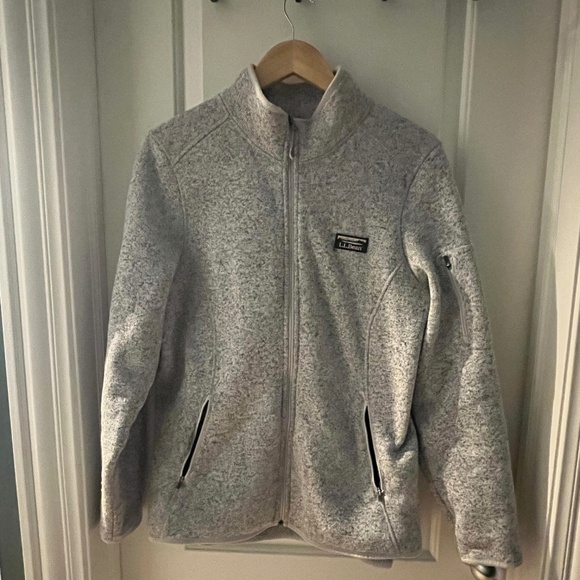 LL Bean grey full zip fleece - Picture 2 of 3